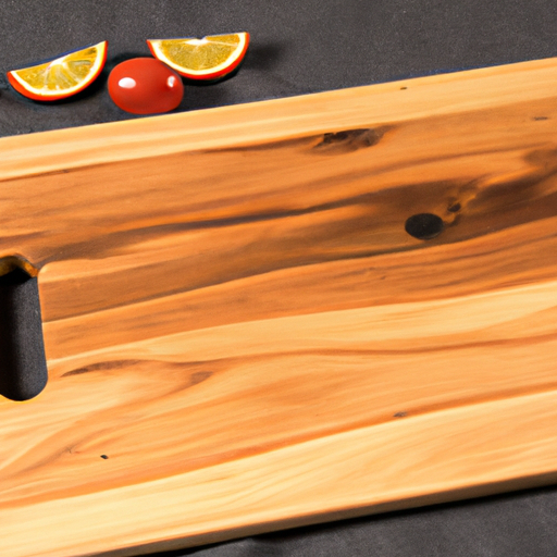 A wooden cutting board with fresh ingredients.